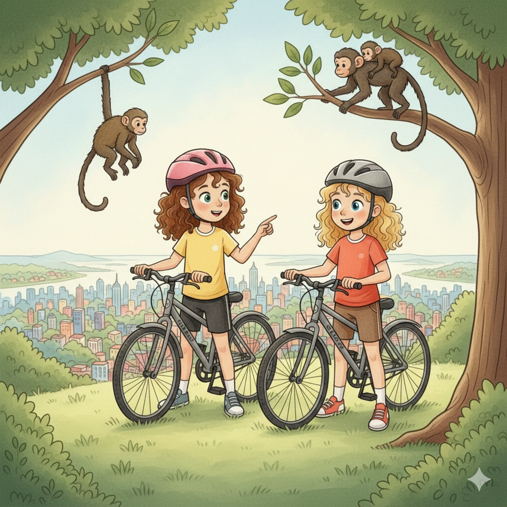 Observando os macacos prego do alto do morro mais alto